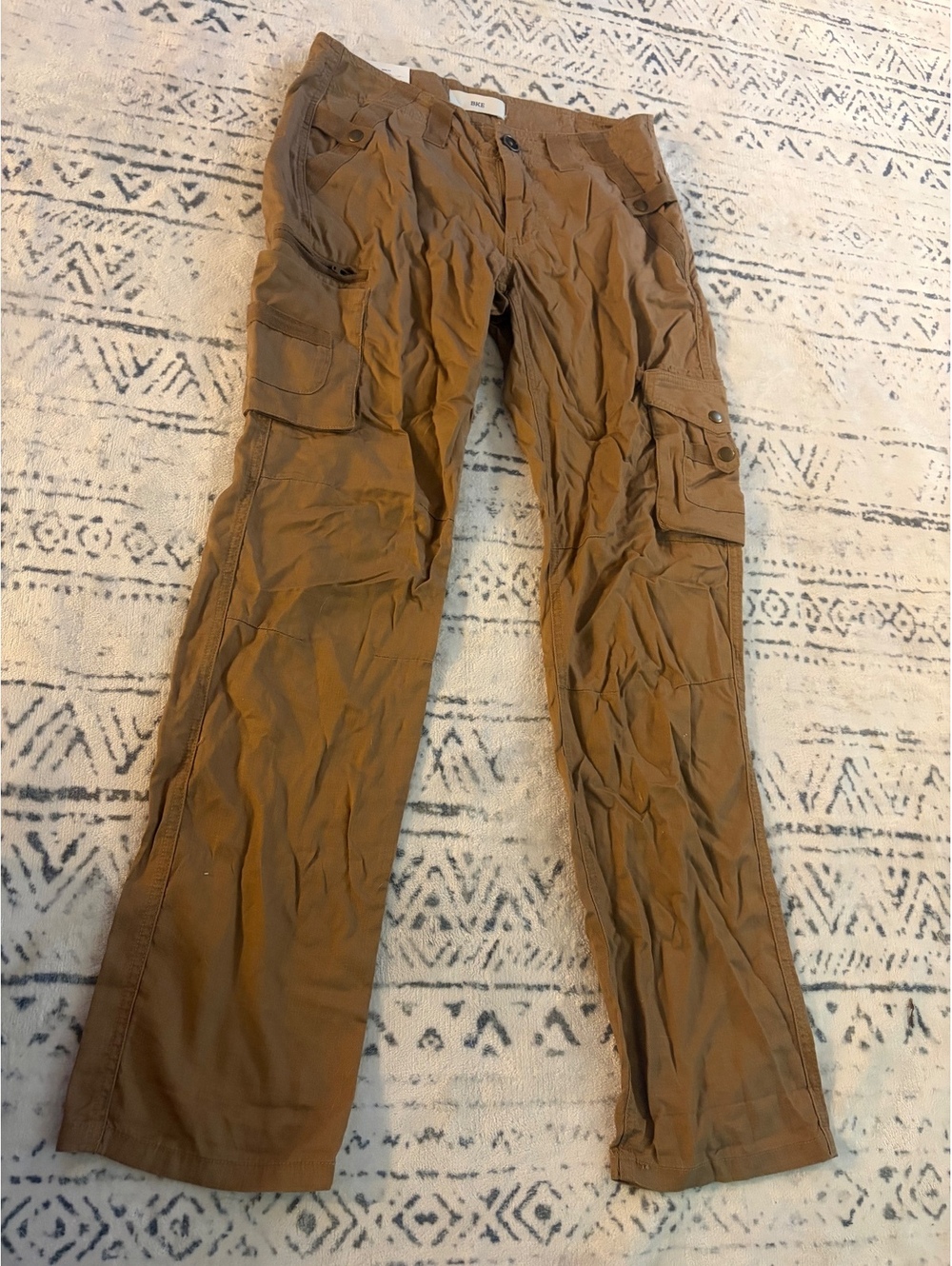 BKE Bon Brown Cargo Pants, Size 26x30, Mom Fit